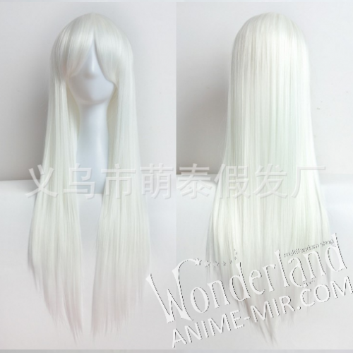 Косплей парик белый парик 80см с челкой / White cosplay wig